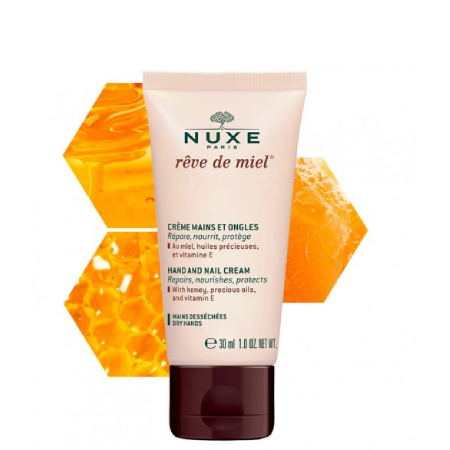 NUXE Reve De Miel Hand And Nail Cream 30ml , NUXE , Hand And Nail ,  Cream , ครีมทามือ , ครีมบำรุงเล็บ , NUXE ราคา , NUXE รีวิว